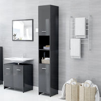 Thumbnail for Badezimmerschrank Hochglanz-Grau 30x30x183,5 cm Holzwerkstoff