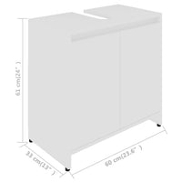 Thumbnail for Badezimmerschrank Weiß 60x33x61 cm Holzwerkstoff