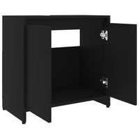 Thumbnail for Badezimmerschrank Schwarz 60x33x61 cm Holzwerkstoff