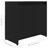 Thumbnail for Badezimmerschrank Schwarz 60x33x61 cm Holzwerkstoff