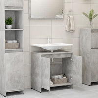 Thumbnail for Badezimmerschrank Betongrau 60x33x61 cm Holzwerkstoff
