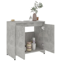 Thumbnail for Badezimmerschrank Betongrau 60x33x61 cm Holzwerkstoff