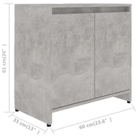 Thumbnail for Badezimmerschrank Betongrau 60x33x61 cm Holzwerkstoff