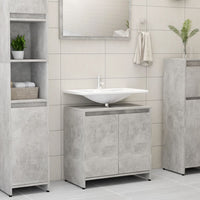Thumbnail for Badezimmerschrank Betongrau 60x33x61 cm Holzwerkstoff