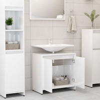 Thumbnail for Badezimmerschrank Hochglanz-Weiß 60x33x61 cm Holzwerkstoff