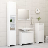 Thumbnail for Badezimmerschrank Hochglanz-Weiß 60x33x61 cm Holzwerkstoff