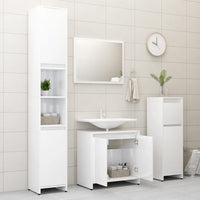 Thumbnail for Badezimmerschrank Hochglanz-Weiß 60x33x61 cm Holzwerkstoff