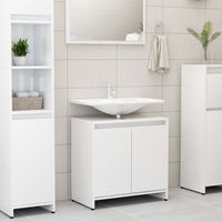 Thumbnail for Badezimmerschrank Hochglanz-Weiß 60x33x61 cm Holzwerkstoff