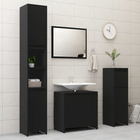 Thumbnail for Badezimmerschrank Schwarz 30x30x95 cm Holzwerkstoff