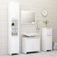 Thumbnail for Badezimmerschrank Hochglanz-Weiß 30x30x95 cm Holzwerkstoff
