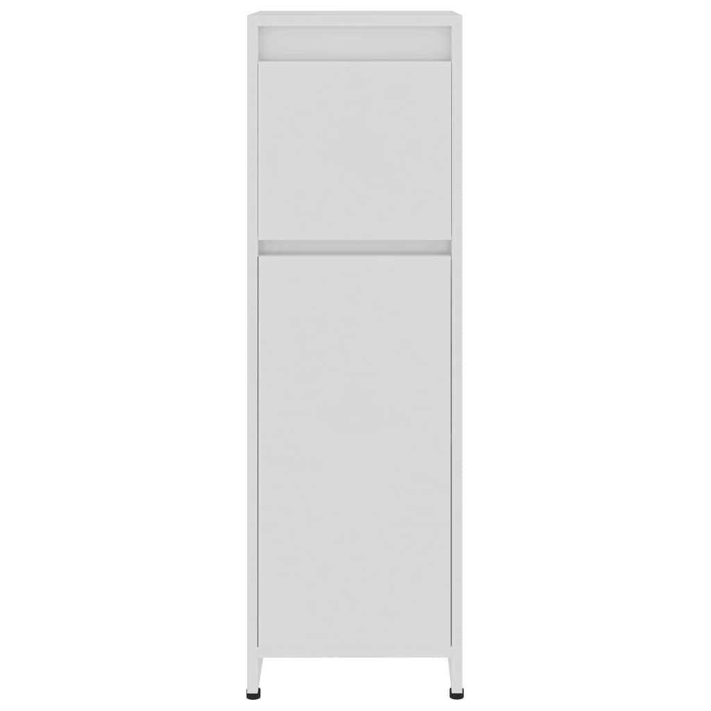Badezimmerschrank Hochglanz-Weiß 30x30x95 cm Holzwerkstoff