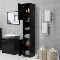 Thumbnail for Badezimmerschrank Schwarz 30x30x183,5 cm Holzwerkstoff