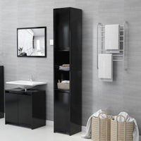 Thumbnail for Badezimmerschrank Schwarz 30x30x183,5 cm Holzwerkstoff