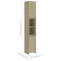 Thumbnail for Badezimmerschrank Sonoma-Eiche 30x30x183,5 cm Holzwerkstoff