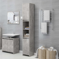Thumbnail for Badezimmerschrank Betongrau 30x30x183,5 cm Holzwerkstoff