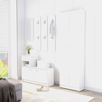 Thumbnail for Garderobenschrank Weiß 55x25x189 cm Holzwerkstoff