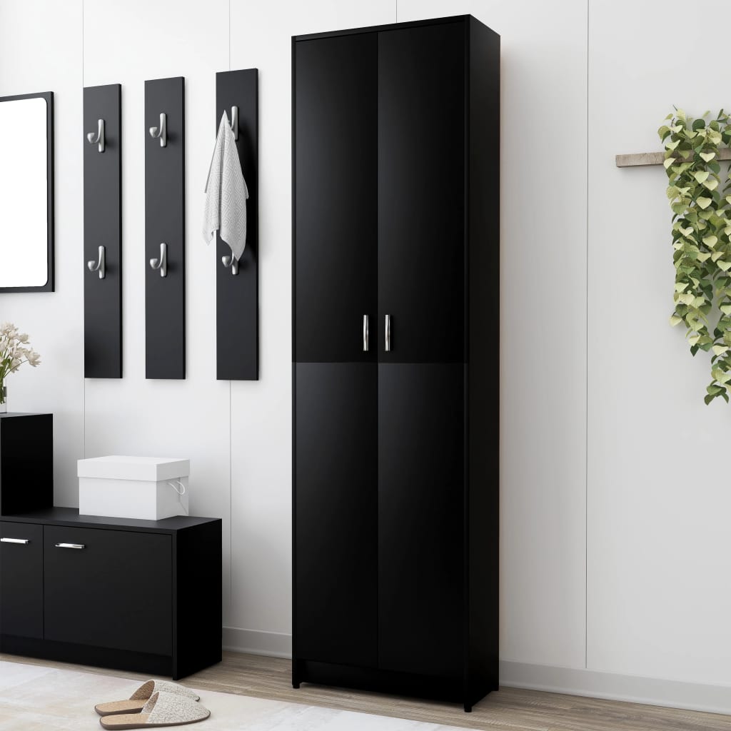 Garderobenschrank Schwarz 55x25x189 cm Spanplatte