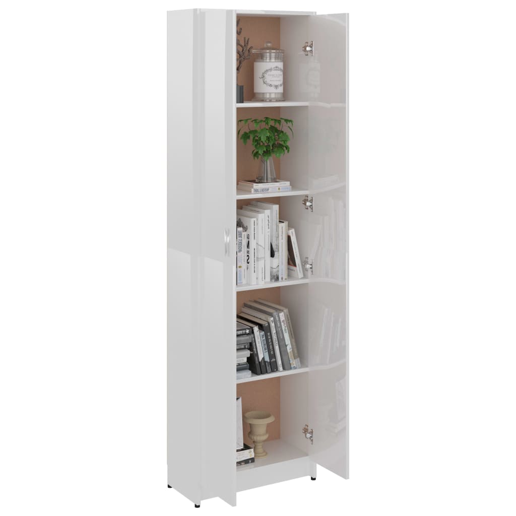 Garderobenschrank Hochglanz-Weiß 55x25x189 cm Spanplatte