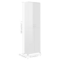 Thumbnail for Garderobenschrank Hochglanz-Weiß 55x25x189 cm Spanplatte