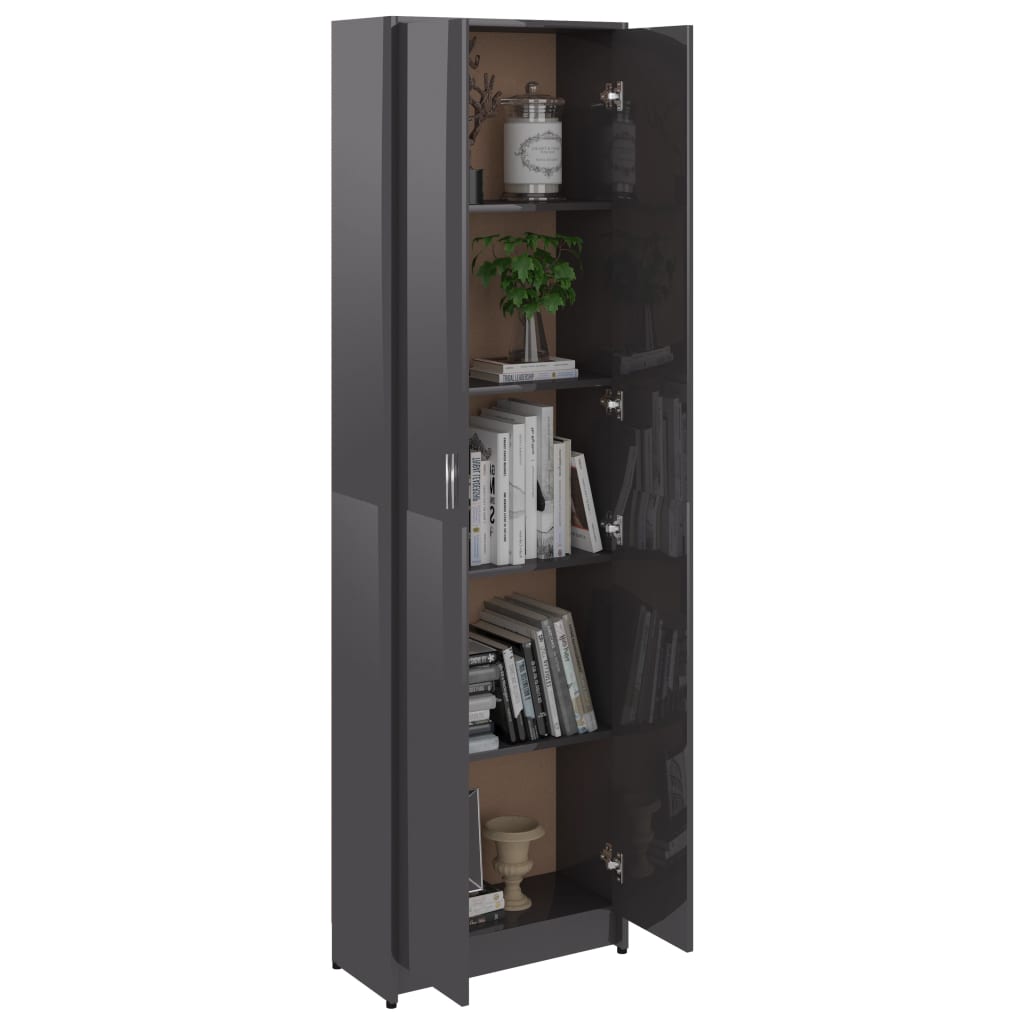 Garderobenschrank Hochglanz-Grau 55x25x189 cm Spanplatte