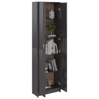 Thumbnail for Garderobenschrank Hochglanz-Grau 55x25x189 cm Spanplatte