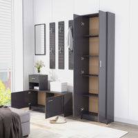 Thumbnail for Garderobenschrank Hochglanz-Grau 55x25x189 cm Spanplatte