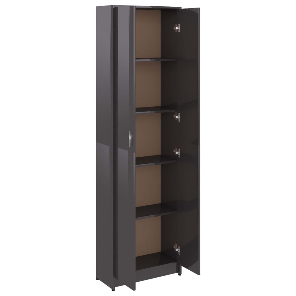 Garderobenschrank Hochglanz-Grau 55x25x189 cm Spanplatte