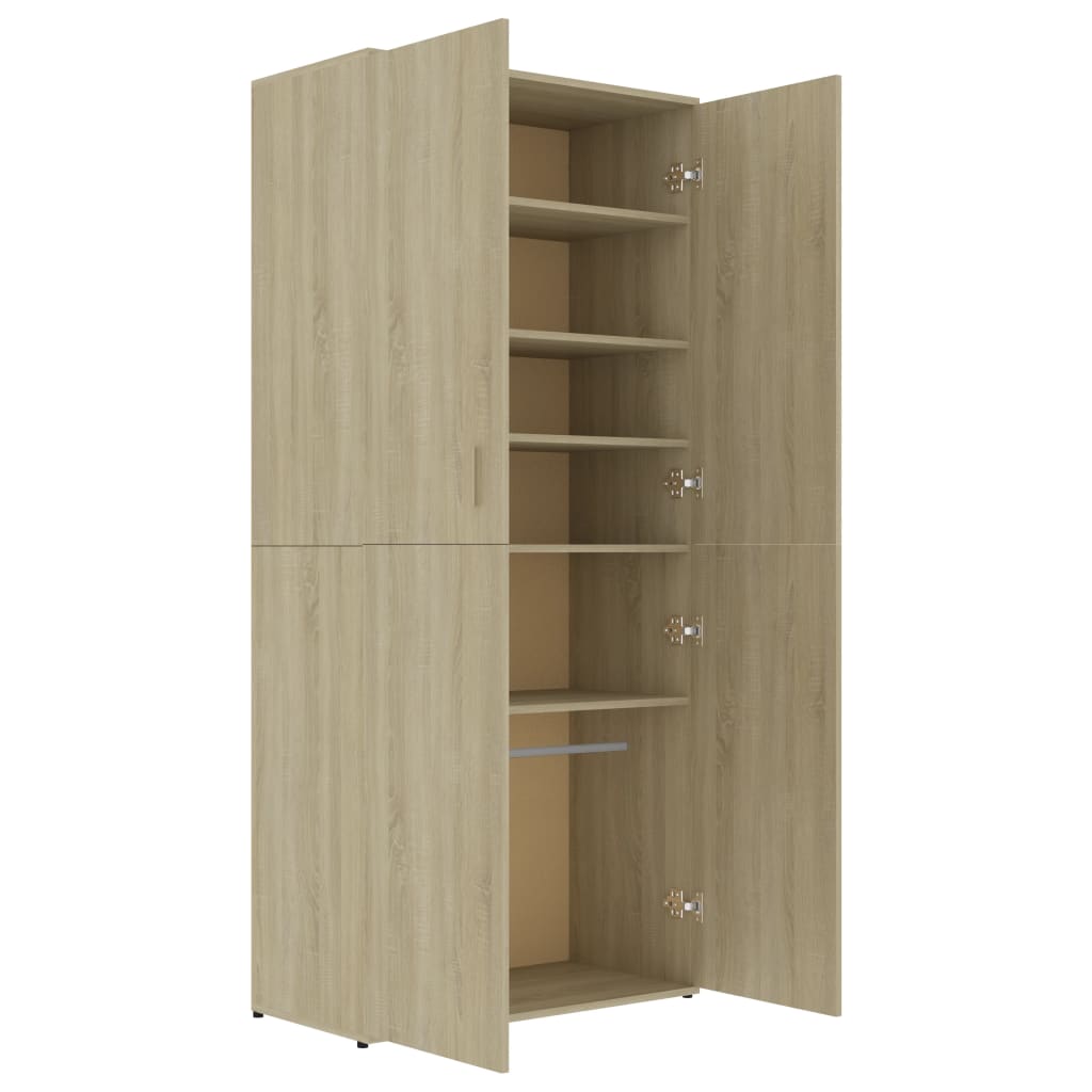 Schuhschrank Sonoma-Eiche 80x39x178 cm Holzwerkstoff