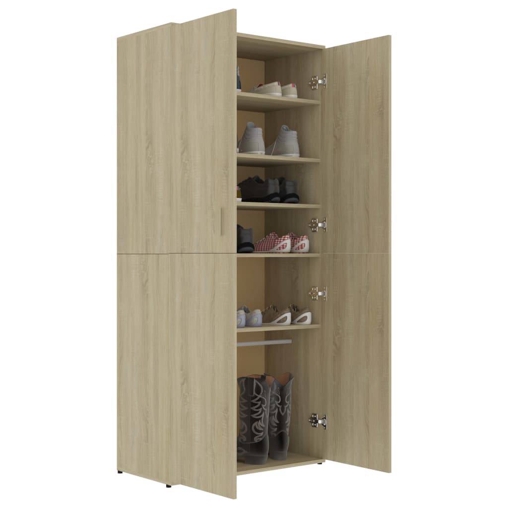 Schuhschrank Sonoma-Eiche 80x39x178 cm Holzwerkstoff