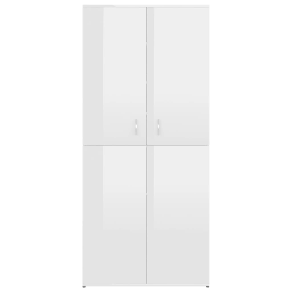 Schuhschrank Hochglanz-Weiß 80x39x178 cm Holzwerkstoff