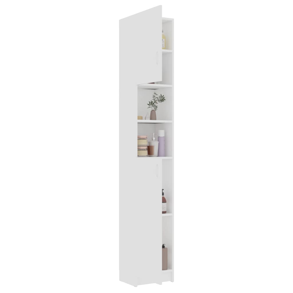 Badezimmerschrank Weiß 32×25,5×190 cm Holzwerkstoff