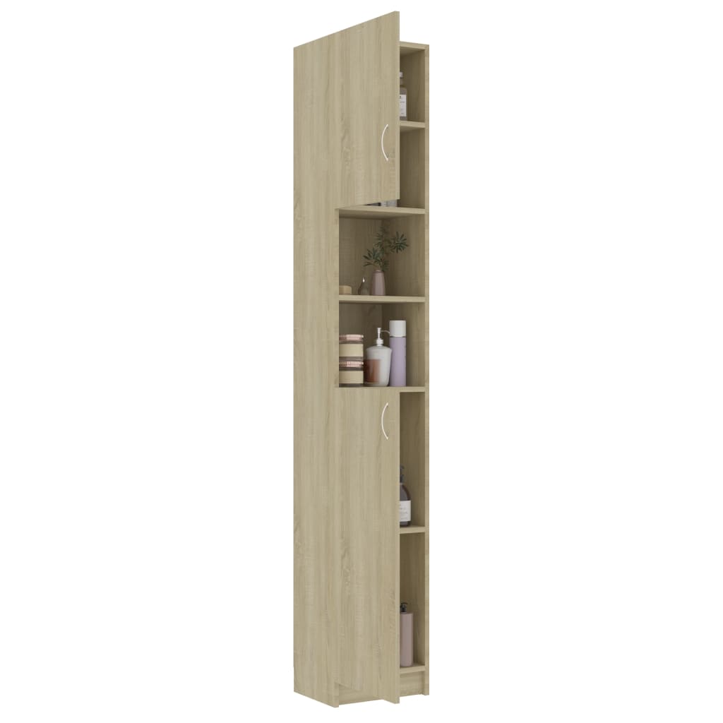 Badezimmerschrank Sonoma-Eiche 32×25,5×190 cm Spanplatte
