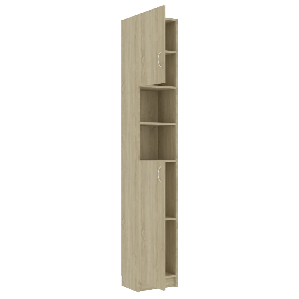 Badezimmerschrank Sonoma-Eiche 32×25,5×190 cm Spanplatte