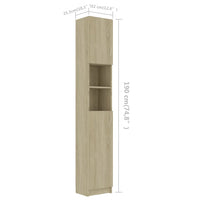 Thumbnail for Badezimmerschrank Sonoma-Eiche 32×25,5×190 cm Spanplatte