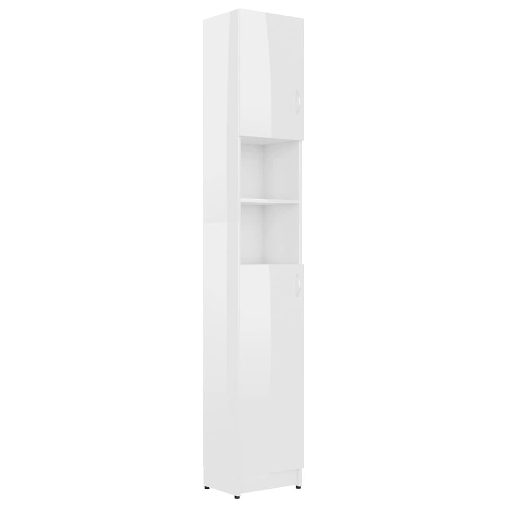 Badezimmerschrank Hochglanz-Weiß 32x25,5x190 cm Holzwerkstoff