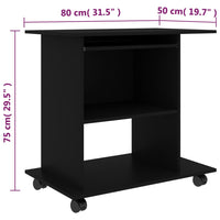 Thumbnail for Schreibtisch Schwarz 80x50x75 cm Holzwerkstoff