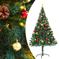 Thumbnail for Künstlicher Weihnachtsbaum mit Kugeln und LEDs Grün 150 cm