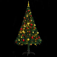 Thumbnail for Künstlicher Weihnachtsbaum mit Kugeln und LEDs Grün 150 cm