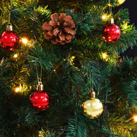 Thumbnail for Künstlicher Weihnachtsbaum mit Kugeln und LEDs Grün 150 cm