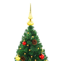 Thumbnail for Künstlicher Weihnachtsbaum mit Kugeln und LEDs Grün 150 cm