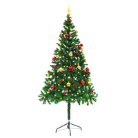 Thumbnail for Künstlicher Weihnachtsbaum mit Kugeln und LEDs Grün 180 cm