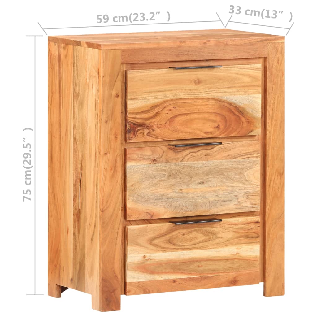 Sideboard 59x33x75 cm Akazie Massivholz