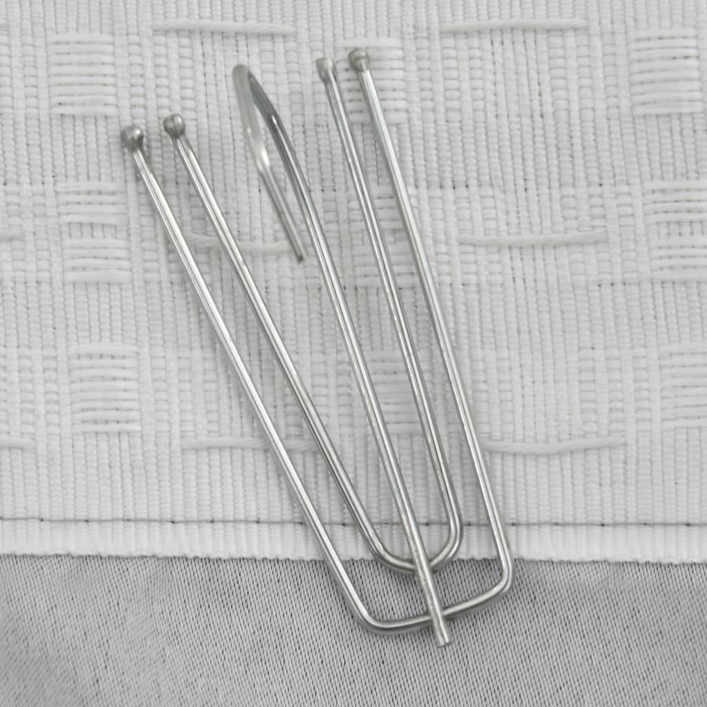 Verdunkelungsvorhang mit Haken Leinenoptik Grau 290x245 cm
