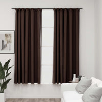 Thumbnail for Verdunkelungsvorhänge Haken Leinenoptik 2 Stk. Taupe 140x175 cm