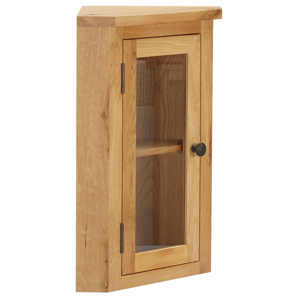 Wand-Eckschrank 45 x 28 x 60 cm Eiche Massivholz