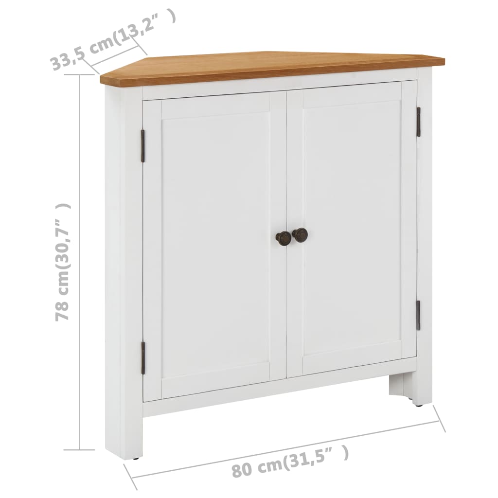 Eckschrank 80x33,5x78 cm Eiche Massivholz
