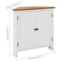 Thumbnail for Eckschrank 80x33,5x78 cm Eiche Massivholz
