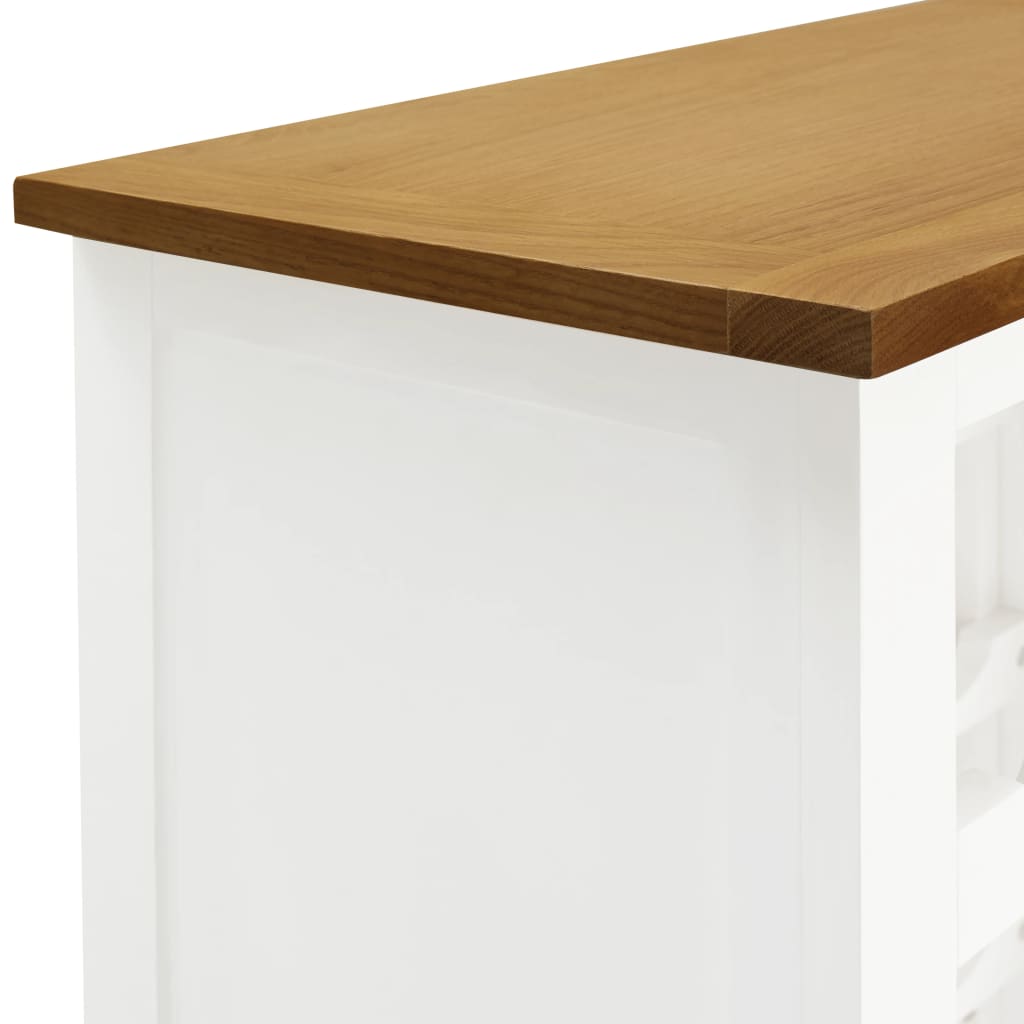 Weinschrank 56x32x110 cm Massivholz Eiche