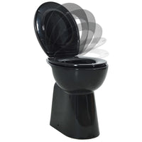 Thumbnail for Hohe Spülrandlose Toilette Soft-Close 7cm Höher Keramik Schwarz