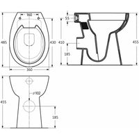 Thumbnail for Hohe Spülrandlose Toilette Soft-Close 7cm Höher Keramik Schwarz